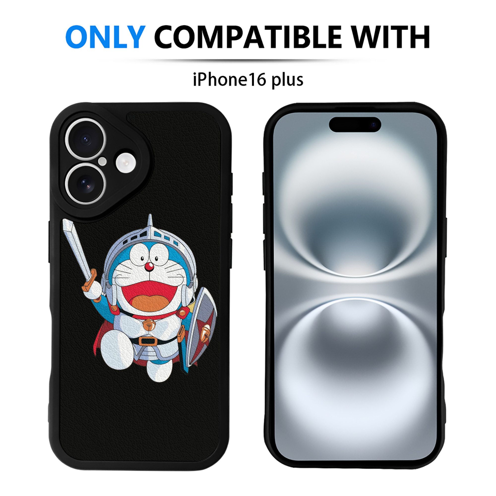 （画像用） ドラえもん Doraemon 【iPhone 16シリーズ対応】シリコンスマホケース（レザー調） 材質：シリコン